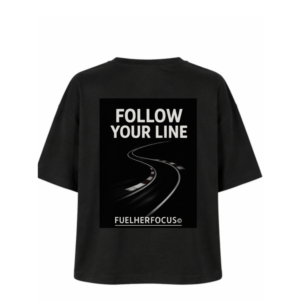 "FOLLOW YOUR LINE" oversize boxy-shirt girls