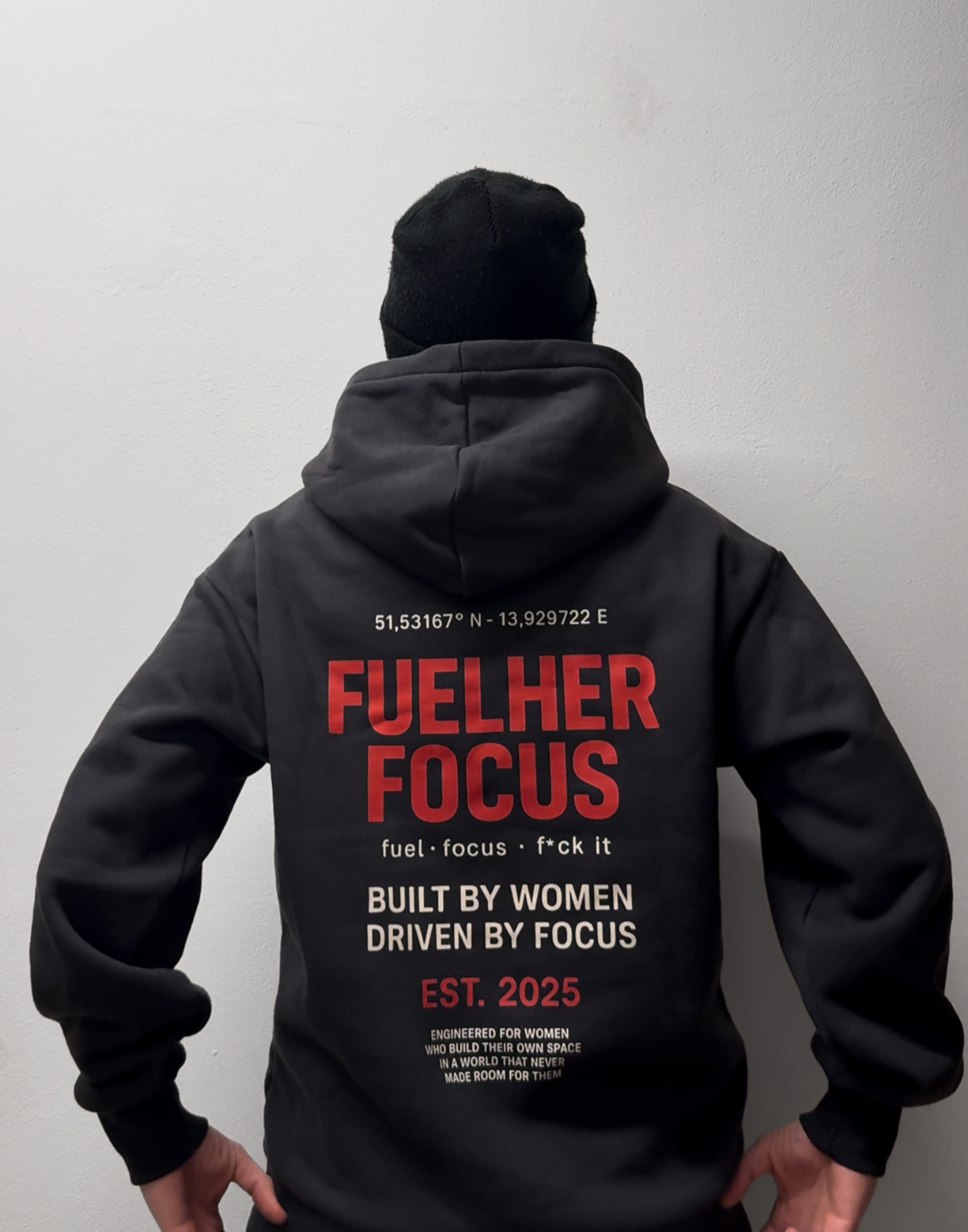 „BUILT BY WOMEN“ Heavyweight Hoodie anthrazit – Bild 2
